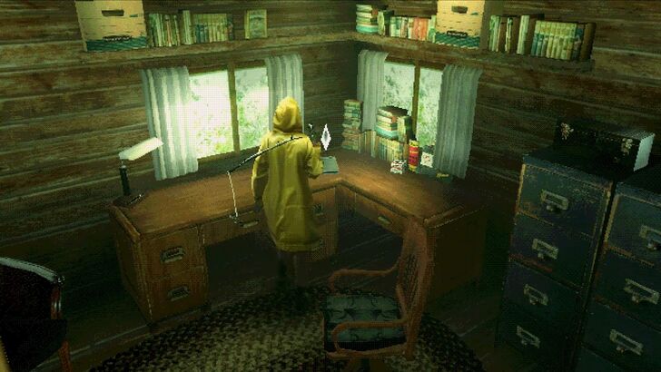 girl in yellow coat standing over table indoors