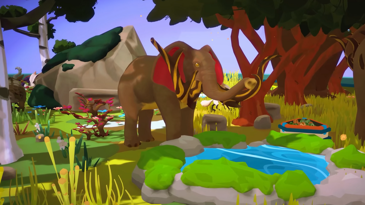 bioeden elephant-like animal grazing a grassy field