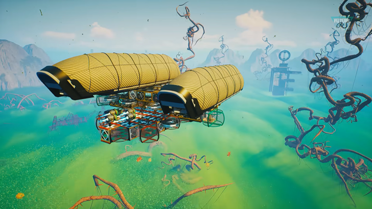 Forever Skies Xbox Airship soaring thorugh the sky
