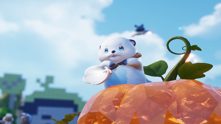 Aniimo gameplay trailer A gopher like creature sitting on a pumpkin