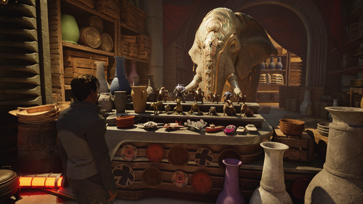 Exodus Player character speaking with an awakened elephant