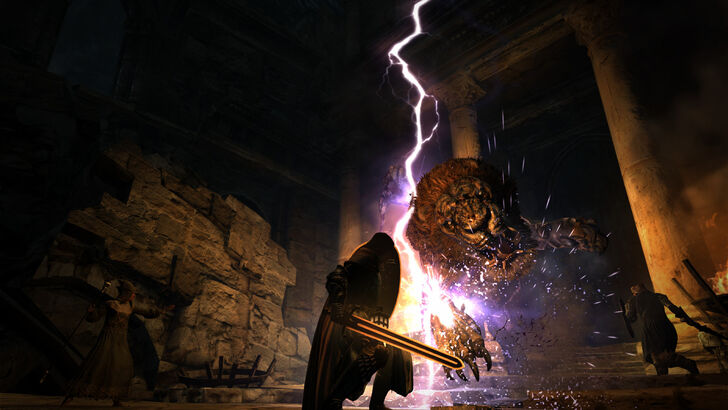 Dragon’s Dogma: Dark Arisen 2 The arisen and pawn fighting a Chimera