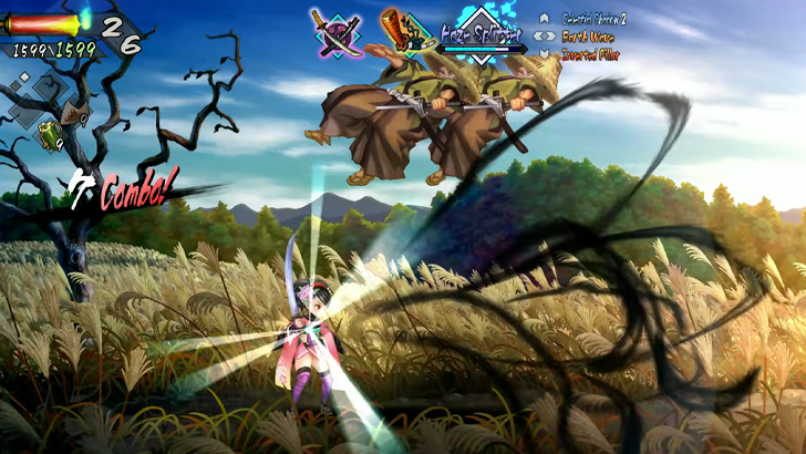 momohime in combat in field