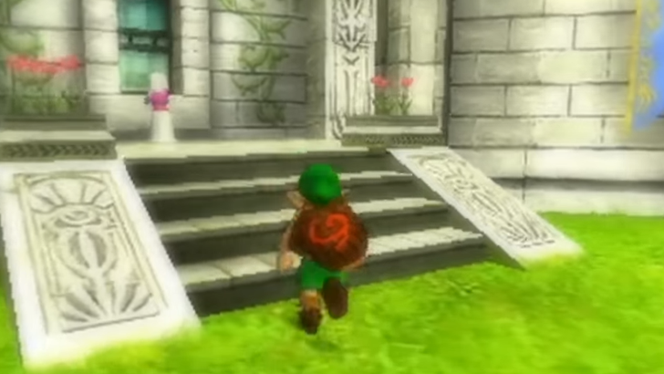 link running through grass