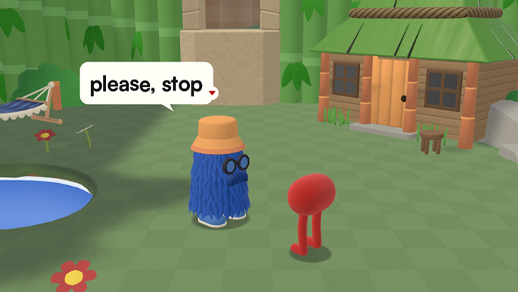 Pikuniku 2 Piku walking through a colorful 3D world