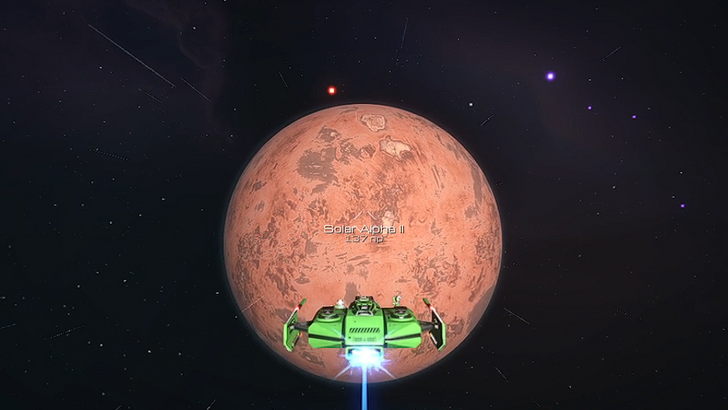 spacecraft spaceship flying into a planet