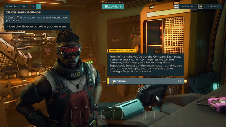spacecraft shipyard clerk dialogue window
