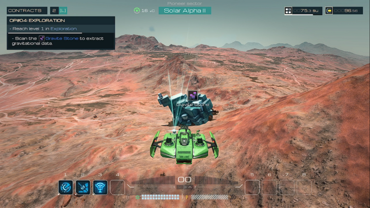 spacecraft large chunk of mineral being mined