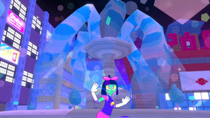 twinkle posing in front of fountain