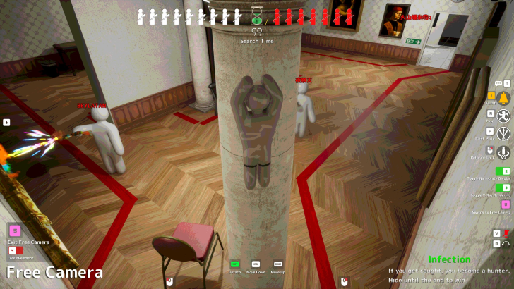 meccha chameleon hiding pillar