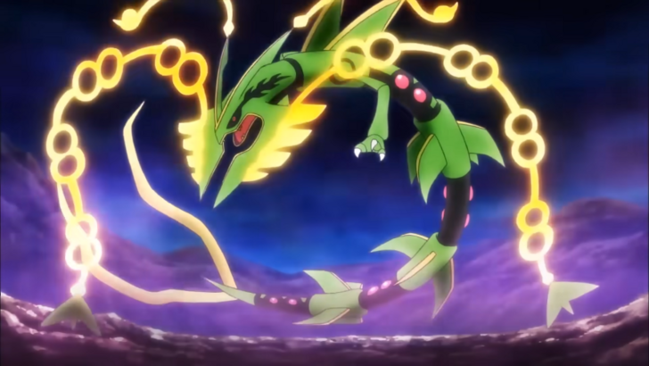 Mega Rayquaza from the Pokémon Omega Ruby and Pokémon Alpha Sapphire Animated Trailer after 