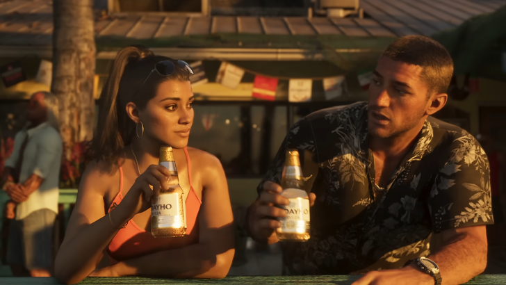 jason and lucia holding beers