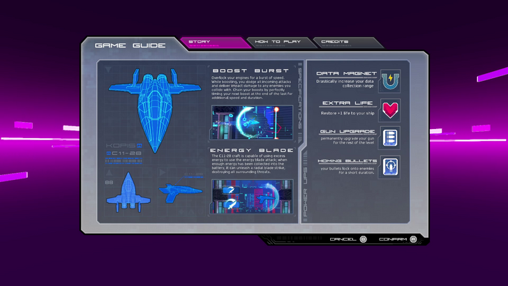 OUTBLAST guide menu