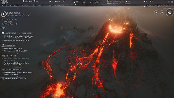 frostpunk 2 breach of trust volcanic eruption