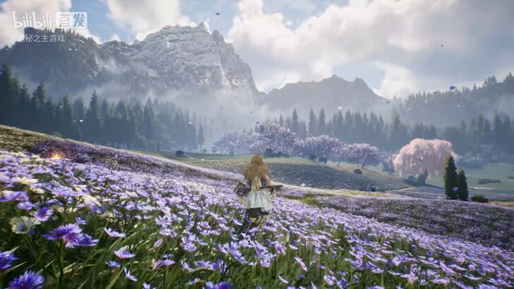 Player Character Walking on Flower Field