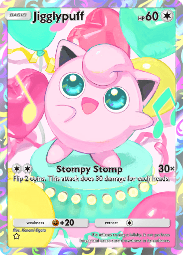 rare jigglypuff pokemon card The Company International Pokemon Single 41/68 HIDDEN FATES, Multicolor : Toys & Games RarityCommon Hit Points70 HP Colorless Ball Roll (20x) Flip a coin until you get tails Pokemon Wigglytuff & Jigglypuff -