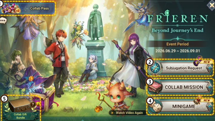 summoners war x frieren himmel statue event screen