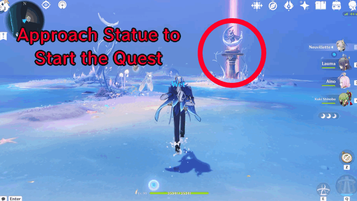 Approach the Statue of Seven in Dunana Pit