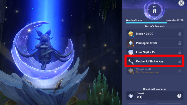 Genshin - Frost Moon Kuuhenki Shrine Key from Statue of the New Moon