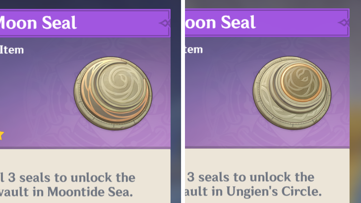 Genshin - Frost Moon Seal Types