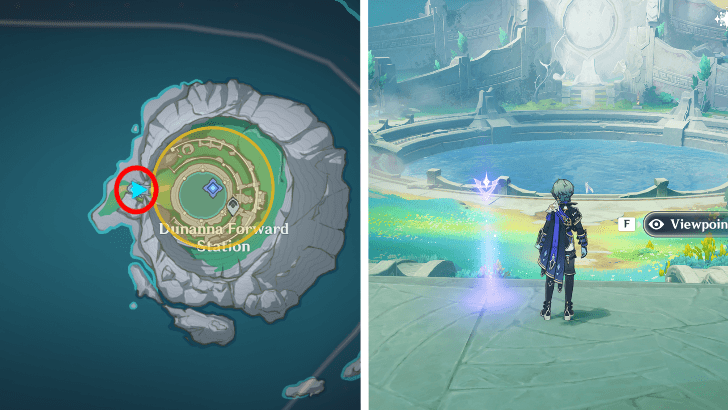 Genshin - Mystery Pit of the Misty Isle Viewpoint Location