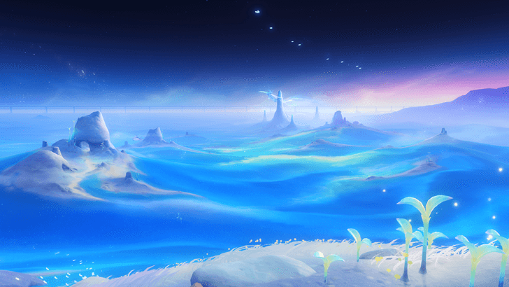 Genshin - Frost Moon Viewpoint - Sea of Broken Skies