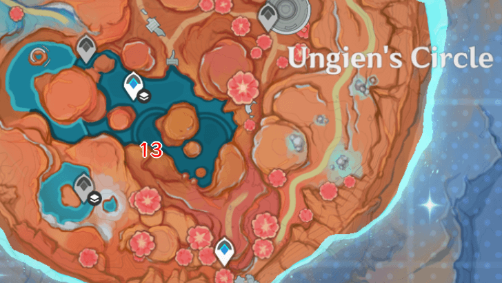 Genshin - Frost Moon Fishing Spot Map