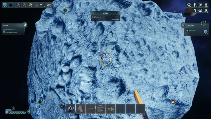 astro colony mining an ice asteroid