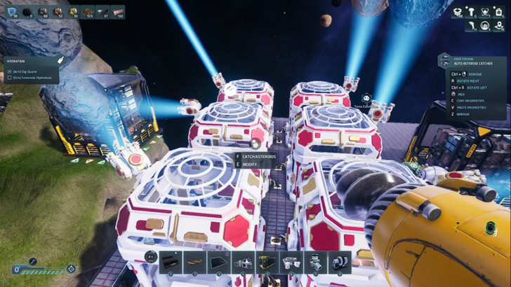 astro colony automatic asteroid mining setup