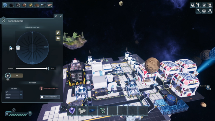astro colony pitch yaw and direction controls for station movement