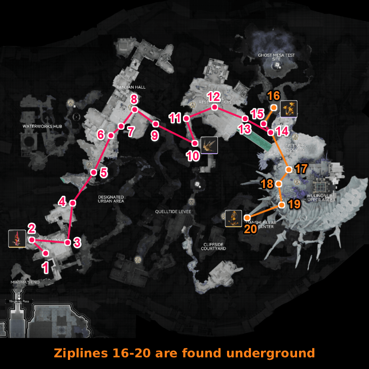 North Wuling Exclusion Zone Zipline Route