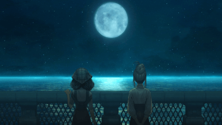 staffer retro verita and vero looking at moon
