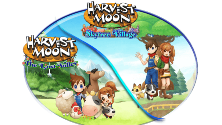 Promotional Art for The Lost Valley and Skytree Village along with the logo