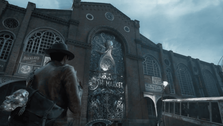 Arkham fish market with an octopus facade