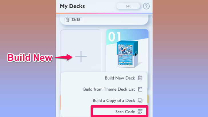 Build New Deck by Scanning a Code