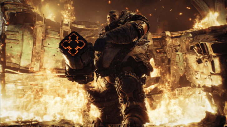 Minigun enemy surrounded by fire