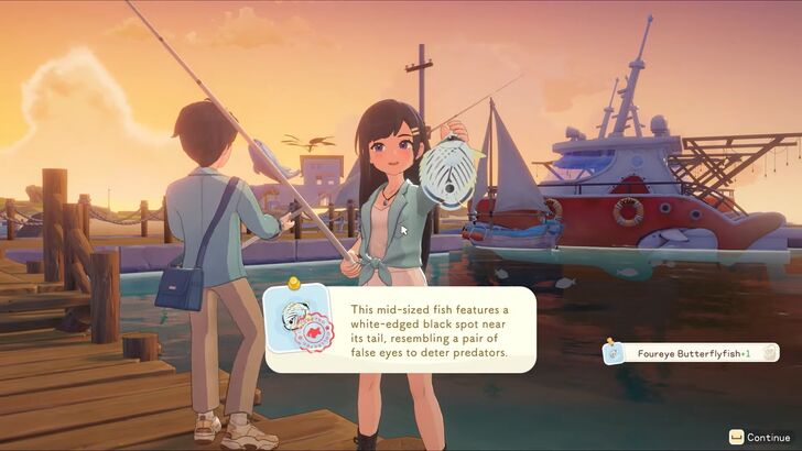 Player Character With Fish And Other Character Behind Them