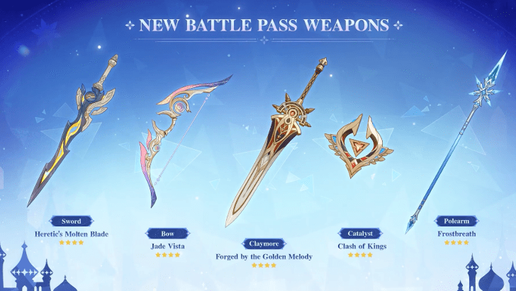 Genshin Impact - 7.0 Battle Pass Weapons