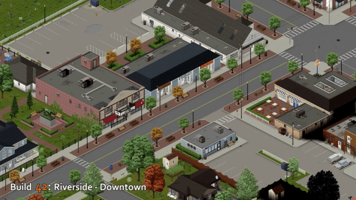 Empty Riverside Town