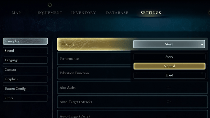 Difficulty Settings Menu