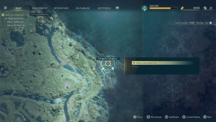 Yellow Key Map Location