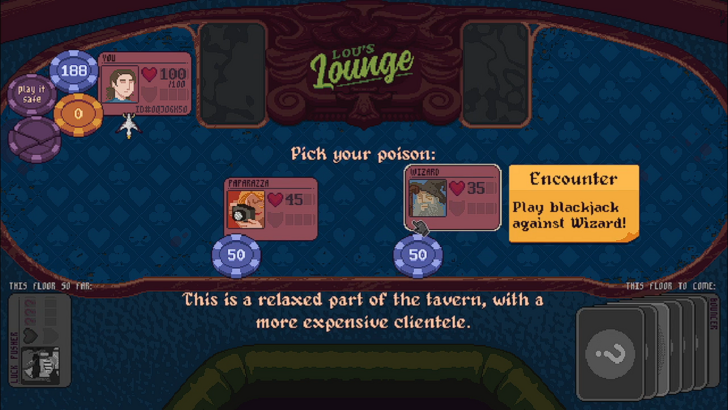 dungeons and degenerate gamblers enemy selection screen