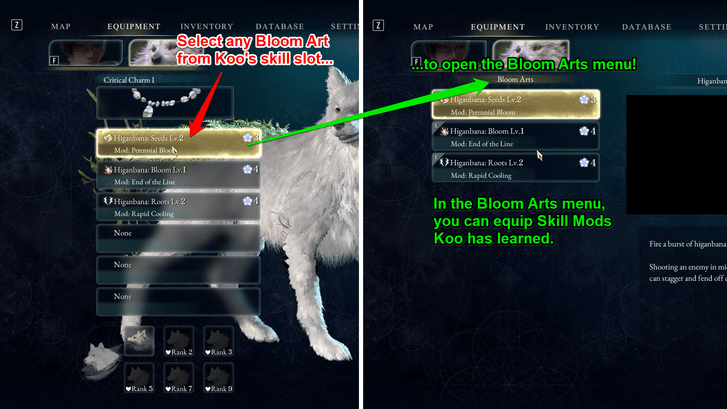 How to Open Bloom Arts Menu
