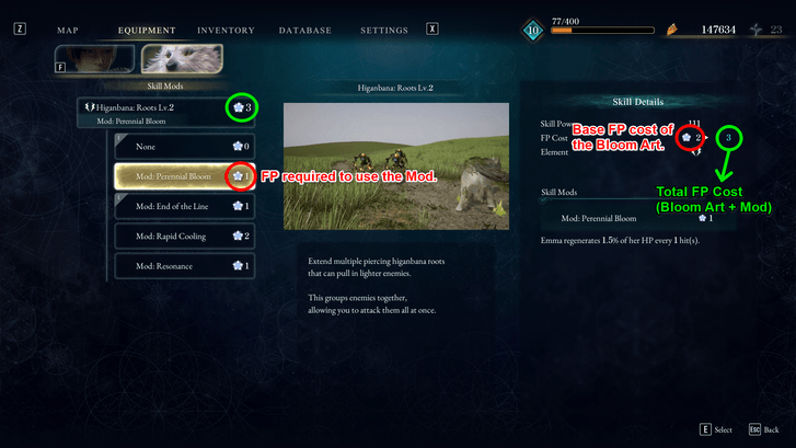 Bloom Art and Mod FP Cost