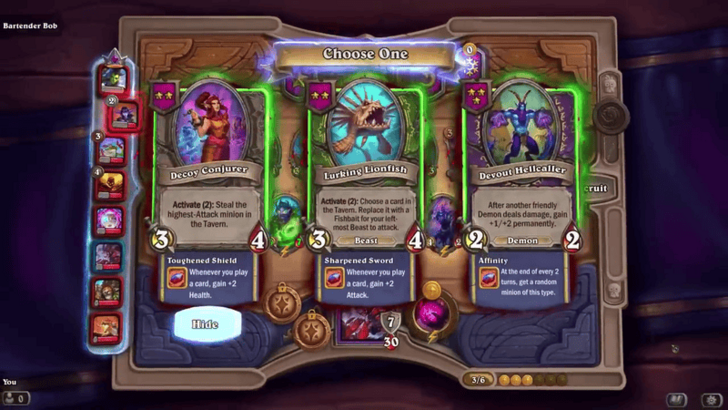 Discovering minions in Hearthstone