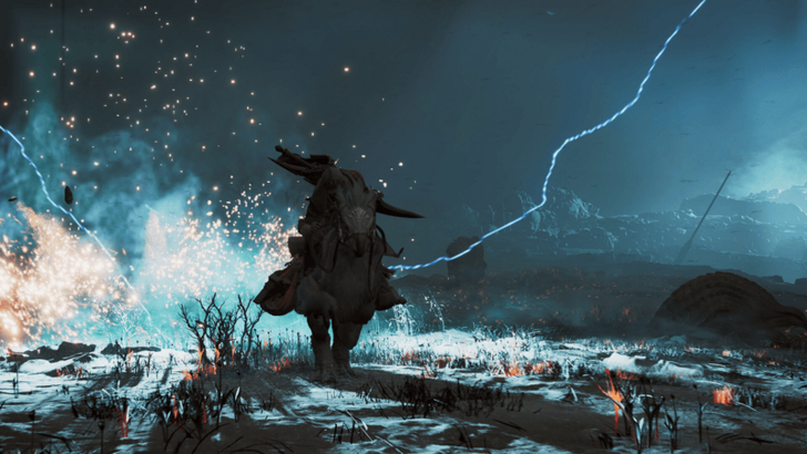 Hunter escaping lightning