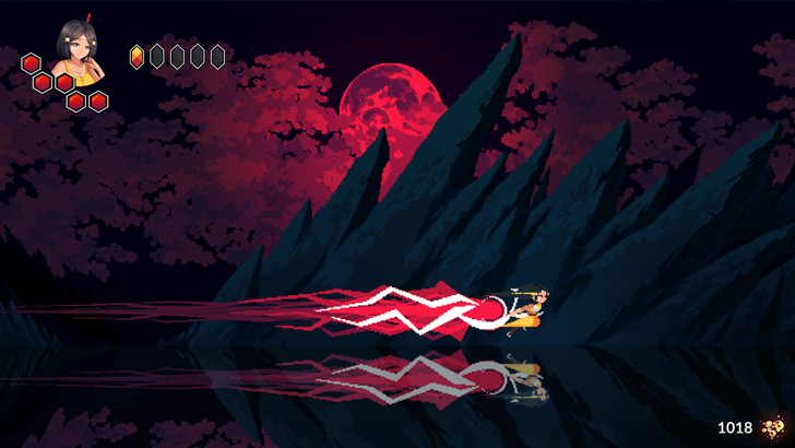 Mako dashing through dark background with red and white trail