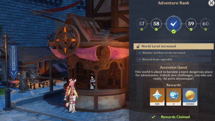 Genshin Impact - Level up your adventure rank