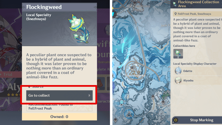 Genshin Impact - Flockingweed Tracker