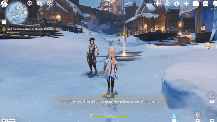 Find Paimon a Place to Shelter From the Snow